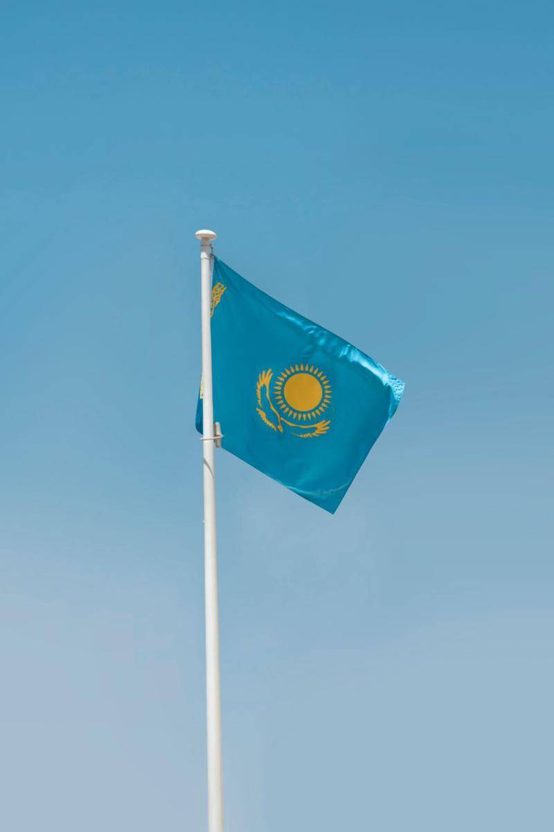 Ilustrasi bendera Kazakhstan. (unsplash.com/aboodi vesakaran)