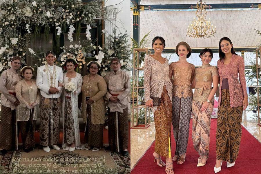 Gaya Tamu dan Keluarga di Pernikahan Amanda Gonzalez, Etnik Berkebaya