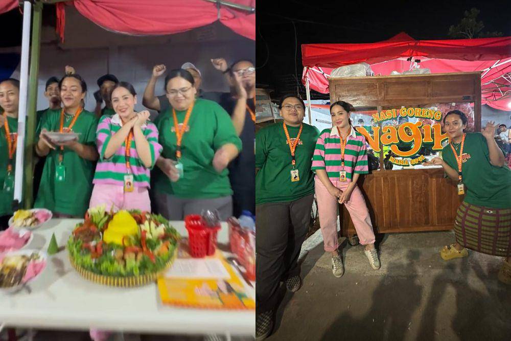potret Nagita Slavina tumpengan pembukaan bisnis nasi goreng (instagram.com/raffinagita1717)