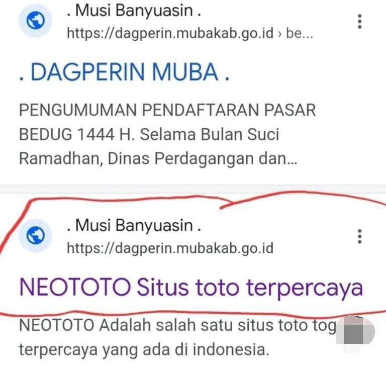 (Tampilan website Disdagperin Muba yang diretas) IDN Times/istimewa