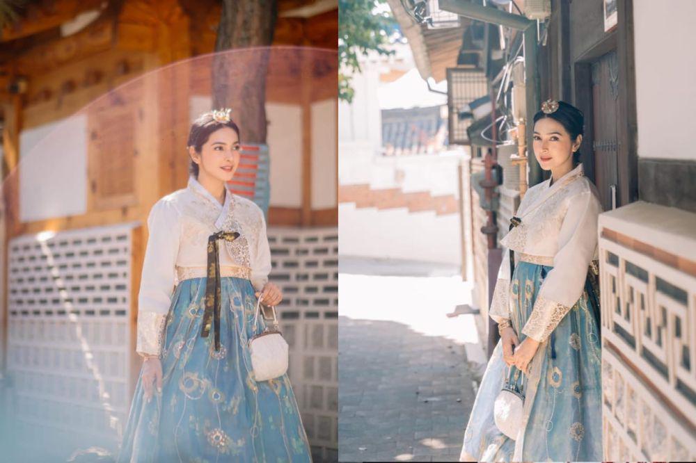 7 Potret Nabila Syakieb Mengenakan Hanbok, Anggun bak Putri!