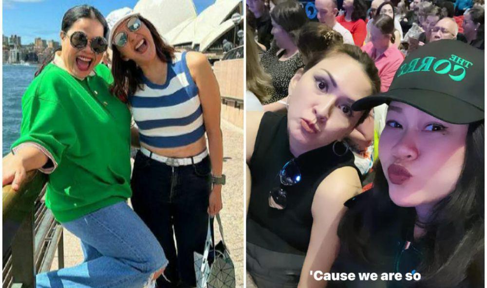 9 Momen Donna Agnesia dan Oki Lukman di Australia, Nonton The Corrs!