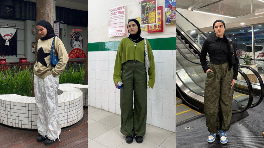 10 Padu Padan Parachute Cargo Pants ala Via Zulviani, Kekinian Abis!