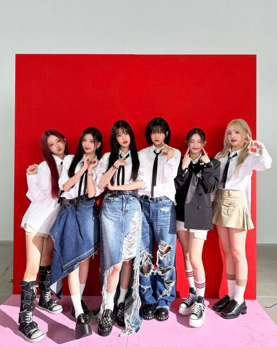 ide mix and match rok denim ala Wonyoung IVE (instagram.com/ivestarship)
