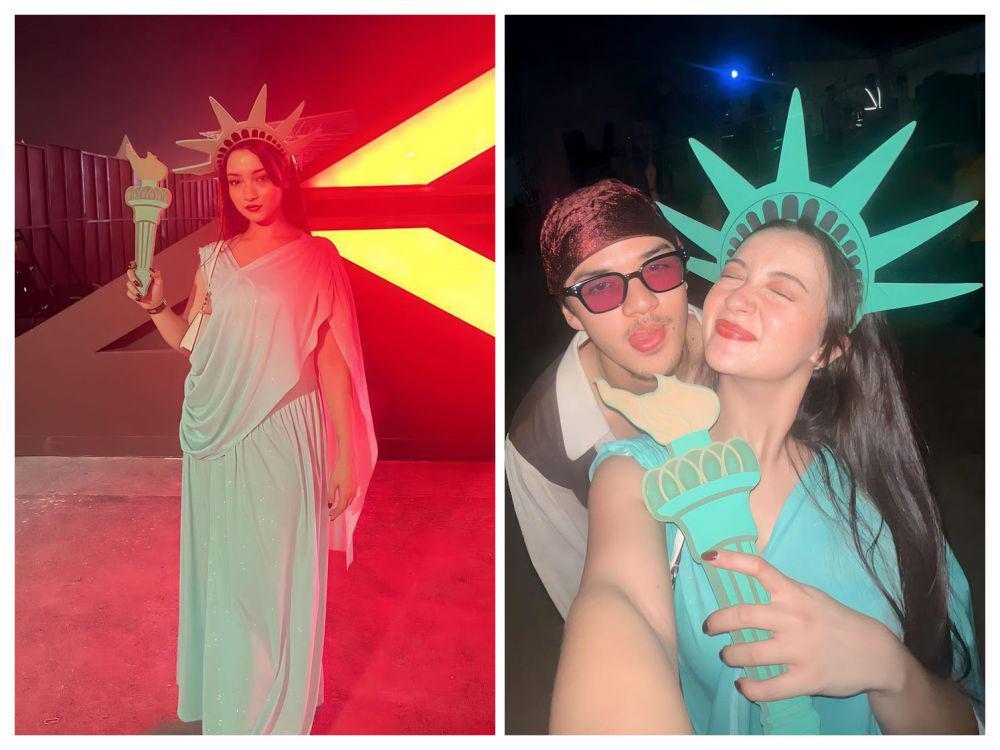 9 Potret Megan Domani Cosplay jadi Patung Liberty saat Halloween!