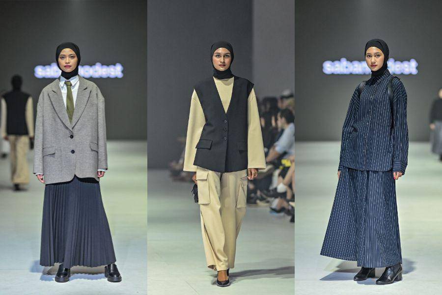 Koleksi SABA Modest di JFW 2024 (publicity.gettyimages.com)