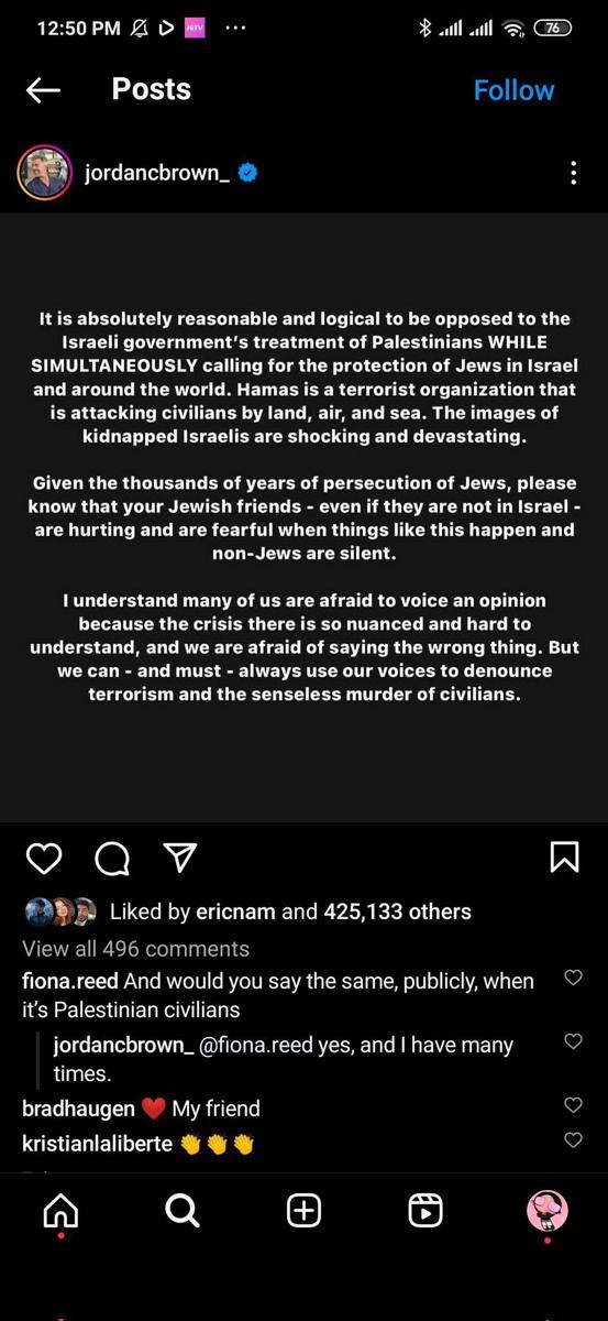 Eric Nam menyukai postingan yang memilih netral (twitter.com/justyongyoung)