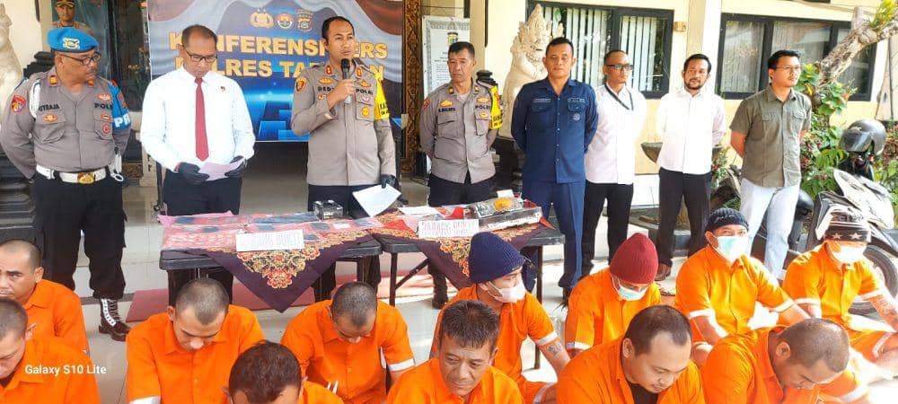 Rilis kasus narkoba dan pencurian di Polres Tabanan Senin (30/9/2023) (IDNTimes/Wira Sanjiwani)