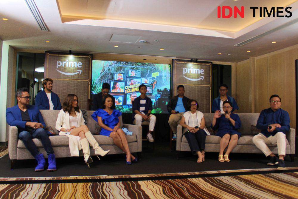 cast dan creator Comedy Island di konferensi pers yang digelar pada Senin (30/10/2023). (IDN Times/Ines Suseno)