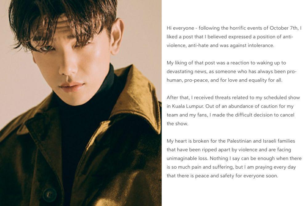 Eric Nam Tulis Klarifikasi atas Kontroversi Dugaan Pro-Israel