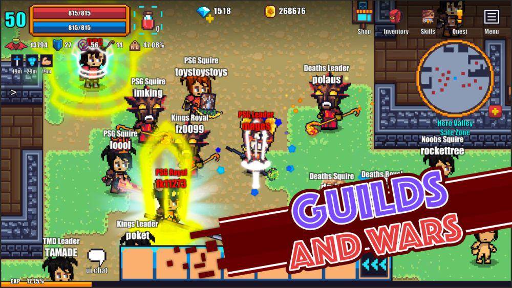 cuplikan gameplay Pixel Knights Online 2D MMORPG (dok. Cowbeans/Pixel Knights Online 2D MMORPG)
