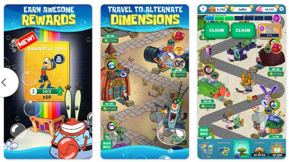 cuplikan gameplay SpongeBob’s Idle Adventures (dok. Kongregate/SpongeBob’s Idle Adventures)
