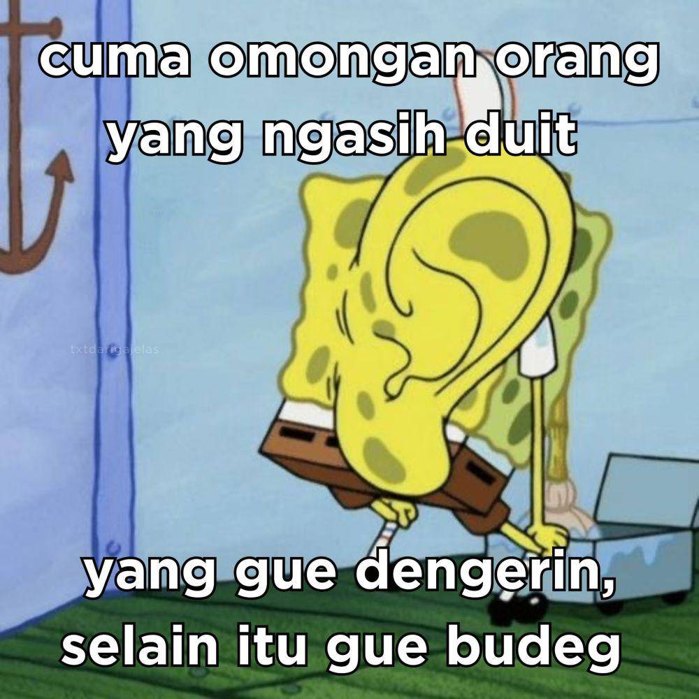 Meme tentang uang (x.com/txtdarigajelas)