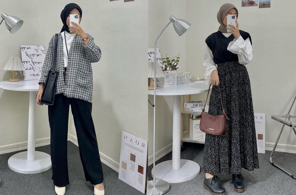 9 OOTD Monokrom ala Endah Dwi, Super Kece buat ke Kampus!