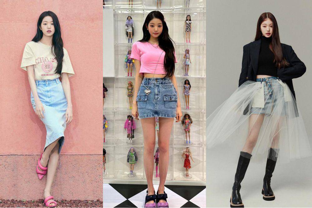 ide mix and match rok denim ala Wonyoung IVE (instagram.com/sjsjofficial | instagram.com/for_everyoung10)