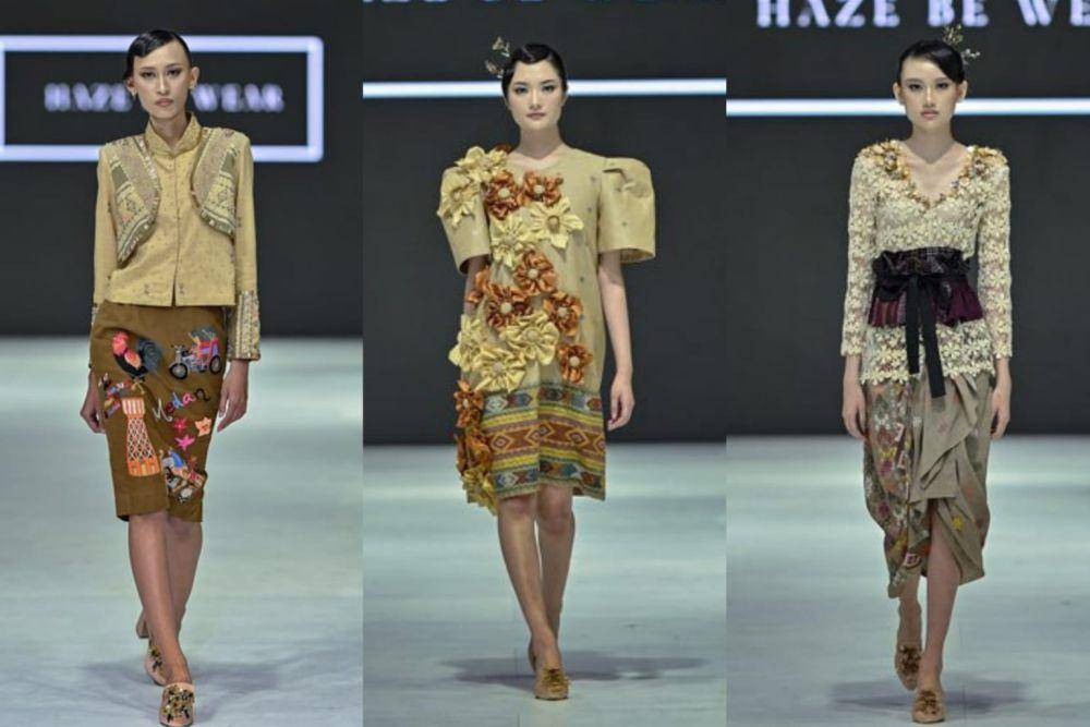 ide gaya modern dari kain tradisional ala Haze Be Wear (dok. Getty Images/Jakarta Fashion Week)