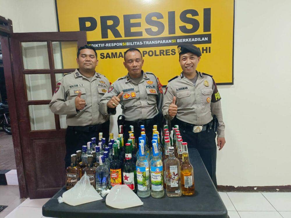 Miras yang Berhasil Disita Aparat Kepolisian di Kota Cimahi. (Istimewa)