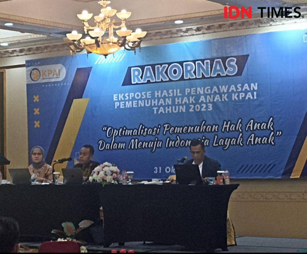 Rapat Koordinasi Nasional (Rakornas) Ekspose Hasil Pengawasan Pemenuhan Hak Anak KPAI 2023 di Jakarta, Selasa (31/10/2023) (IDN Times/Lia Hutasoit)