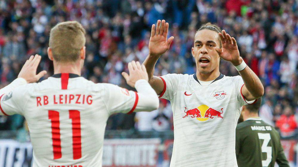 Timo Werner dan Yussuf Poulsen (bundesliga.com)