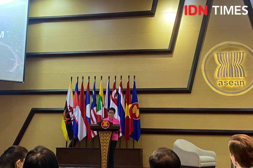 Menteri Luar Negeri RI Retno Marsudi di ASEAN Media Forum. (IDN Times/Sonya Michaella)
