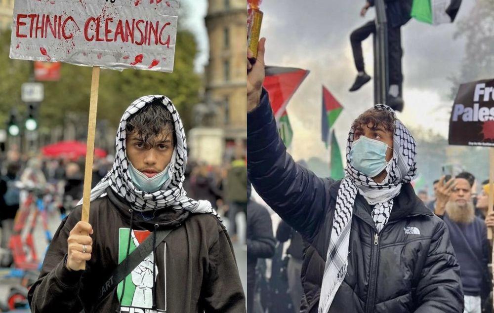 8 Momen Saat Penyanyi Harris J Turun ke Jalan Ikut Aksi Bela Palestina