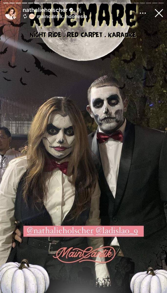 potret Nathalie Holscher dan Ladislao rayakan Halloween bersama (Instagram.com/nathalieholscher)