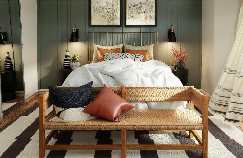 inspirasi motif karpet di kamar tidur (unsplash.com/Spacejoy)