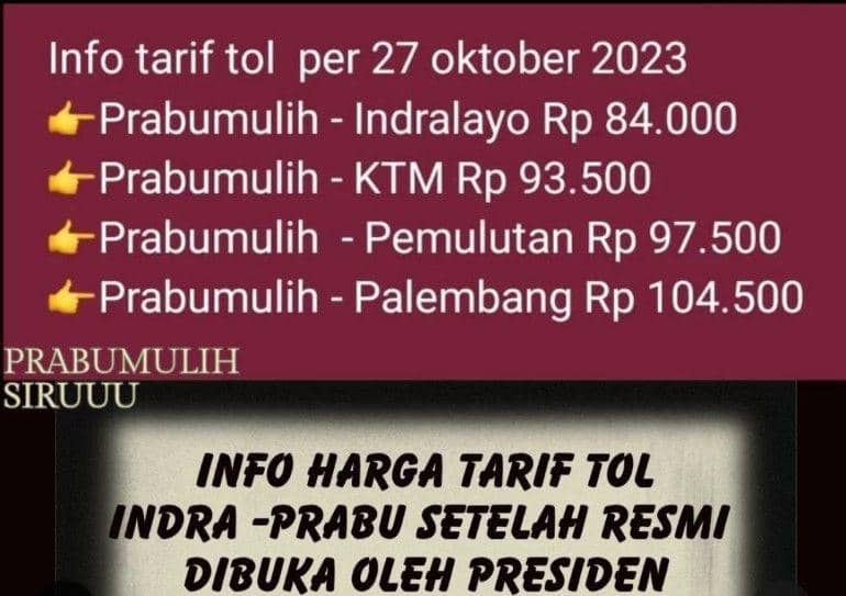 (Info tarif tol Indraprabu yang diprotes warganet) IDN Times/istimewa