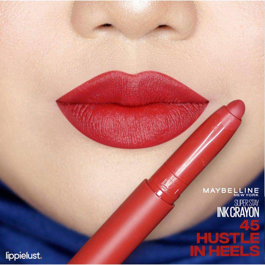 Maybelline Superstay Ink Crayon Lipstick Matte - 45 Hustle In Heels. (dok. Maybelline)