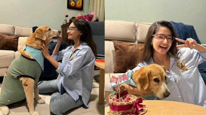8 Potret Anushka Sen Rayakan Ulang Tahun Cindra, Anjing Kesayangannya
