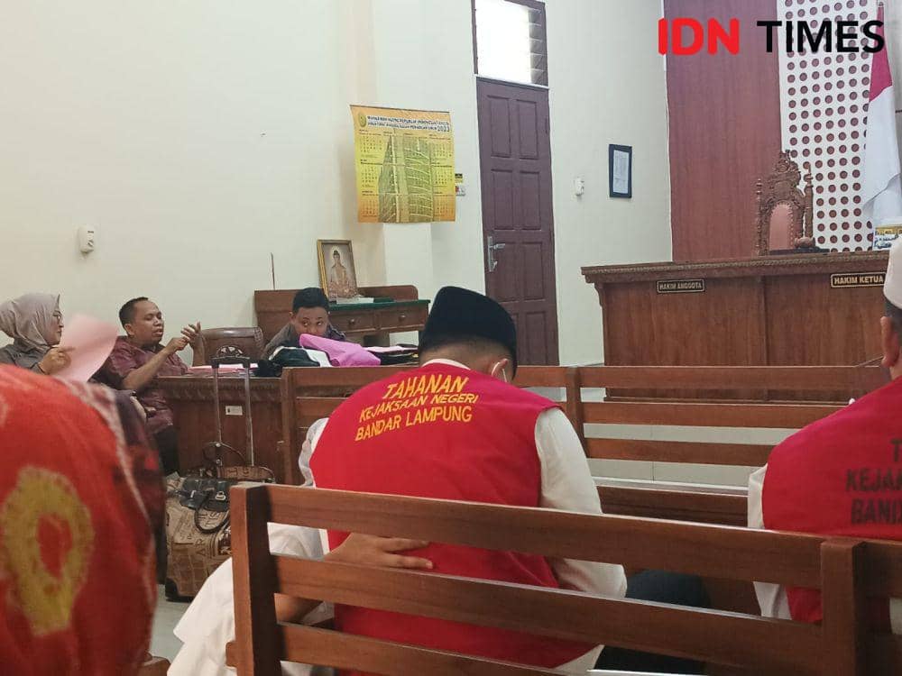Sidang tanggapan jaksa eksepsi AKP Andri Gustami di PN Tanjungkarang, Bandar Lampung, Kamis (2/11/2023). (IDN Times/Tama Yudha Wiguna).