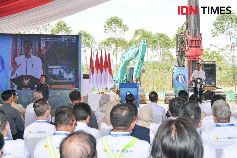 Groundbreaking kantor BI di IKN (IDN Times/Ervan)