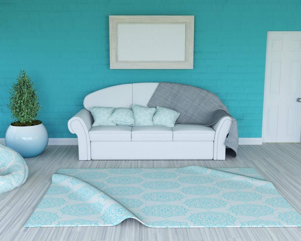 ilustrasi dinding interior berwarna teal (freepik.com/kjpargeter)