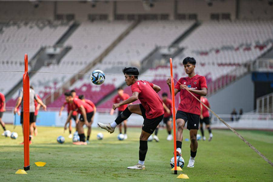 Timnas Indonesia U-17 dalam sesi latihan jelang mengikuti Piala Dunia U-17 2023. (pssi.org)