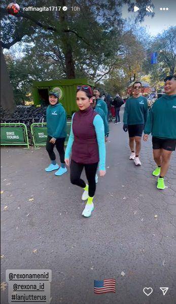 potret Nagita lari pagi di New York (instagram.com/raffinagita1717)