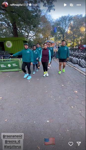 potret Nagita lari pagi di New York (instagram.com/raffinagita1717)
