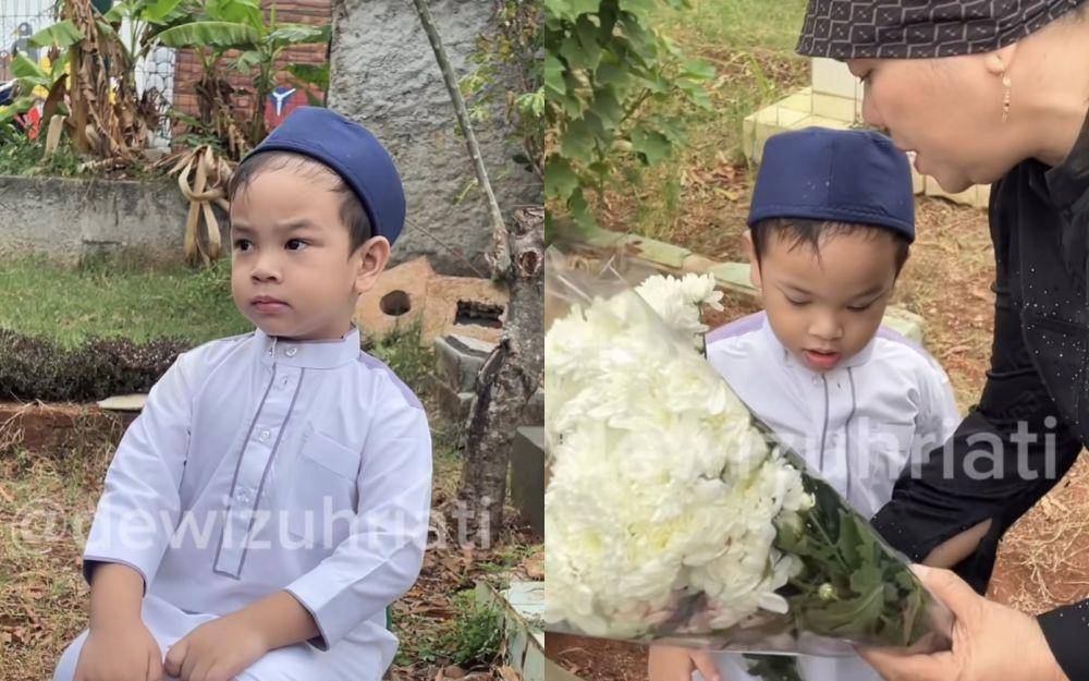 potret Gala Sky ziarah ke makam orang tuanya (Instagram.com/dewizuhriati)