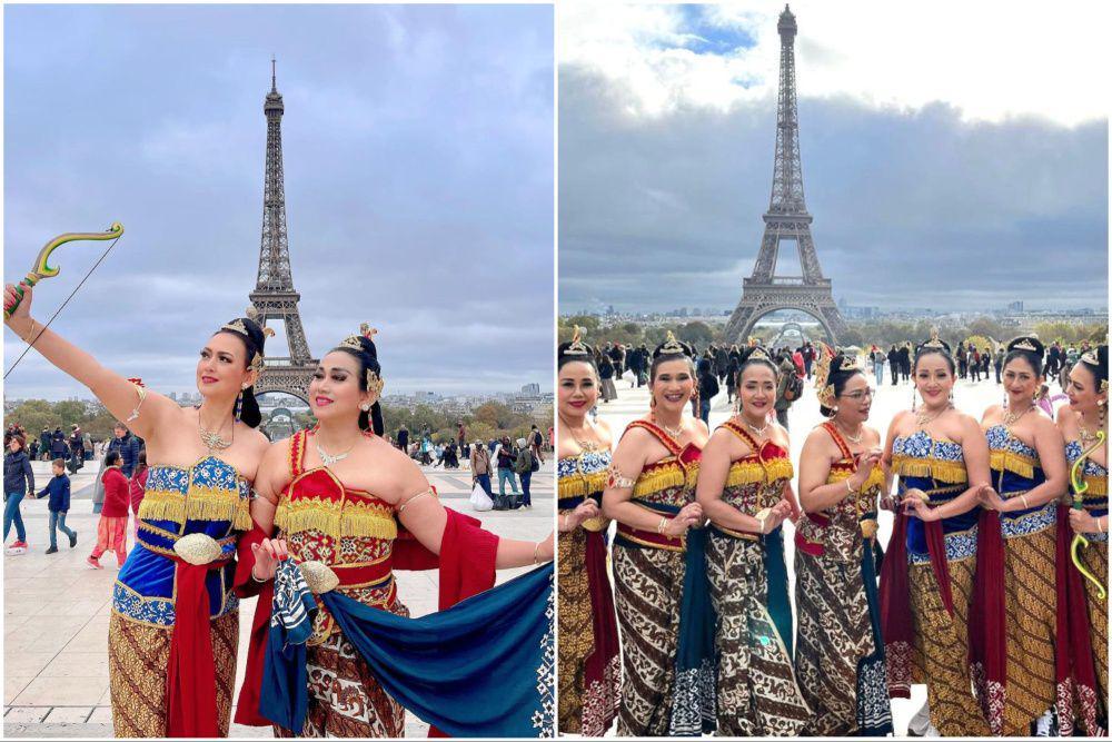 10 Potret Ira Wibowo saat Menari Serimpi dengan Latar Menara Eiffel