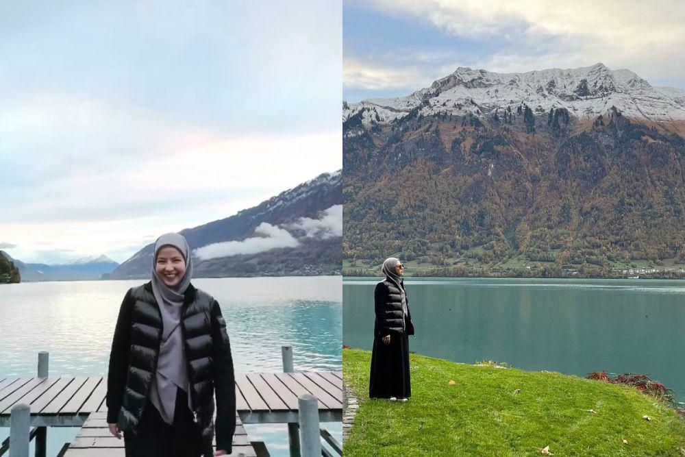 7 Potret Natasha Rizky di Danau Brienz, Lokasi Crash Landing on You!