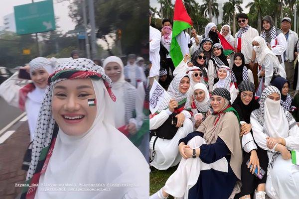 15 Potret Artis Turun ke Jalan Ikut Aksi Bela Palestina di Jakarta
