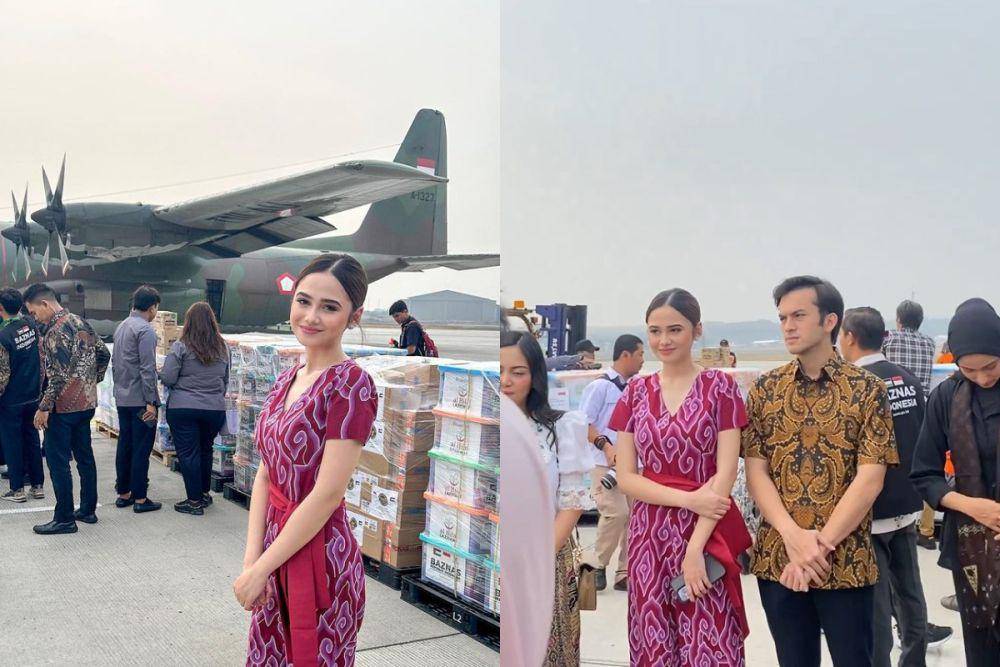 potret Syifa Hadju dan Rizky Nazar saat pelepasan bantuan ke Palestina (instagram.com/syifahadju)