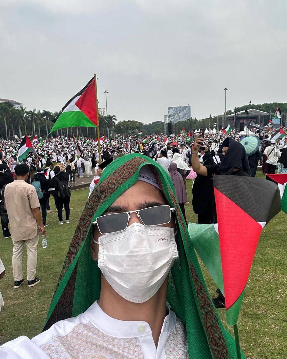 potret Al Ghazali ikut aksi bela Palestina (instagram.com/alghazali7)