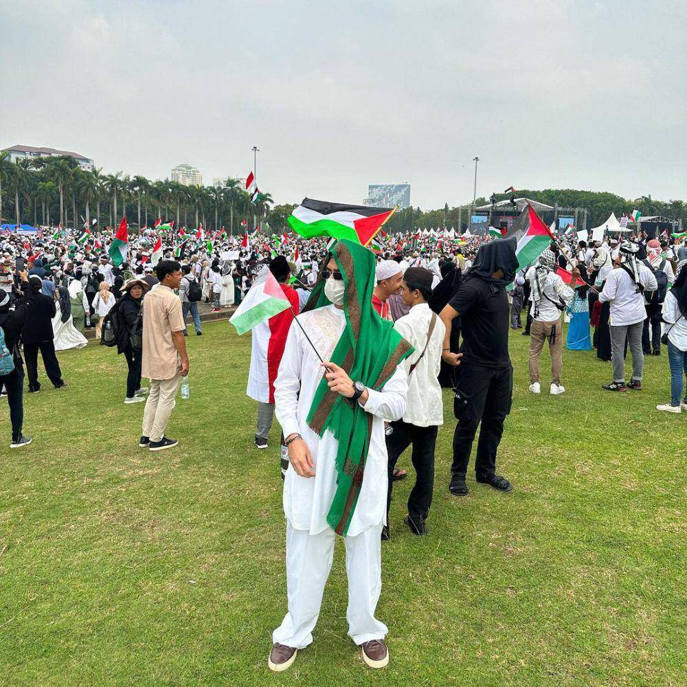 potret Al Ghazali ikut aksi bela Palestina (instagram.com/alghazali7)