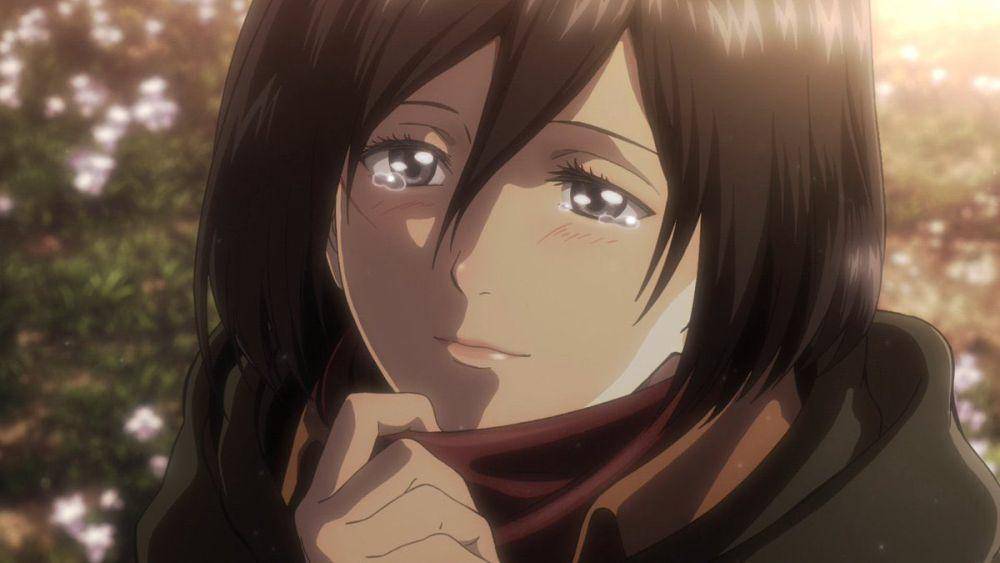 Mikasa berterima kasih ke Eren saat keduanya dikepung titan (Dok. Wit Studio/Attack on Titan)