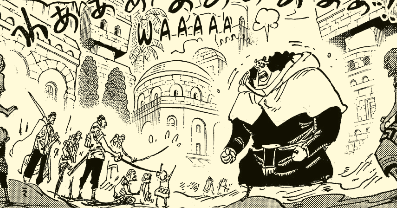 Adegan Kuma 22 tahun yang lalu di One Piece 1097. (mangaplus.shueisha.co.jp/One Piece)