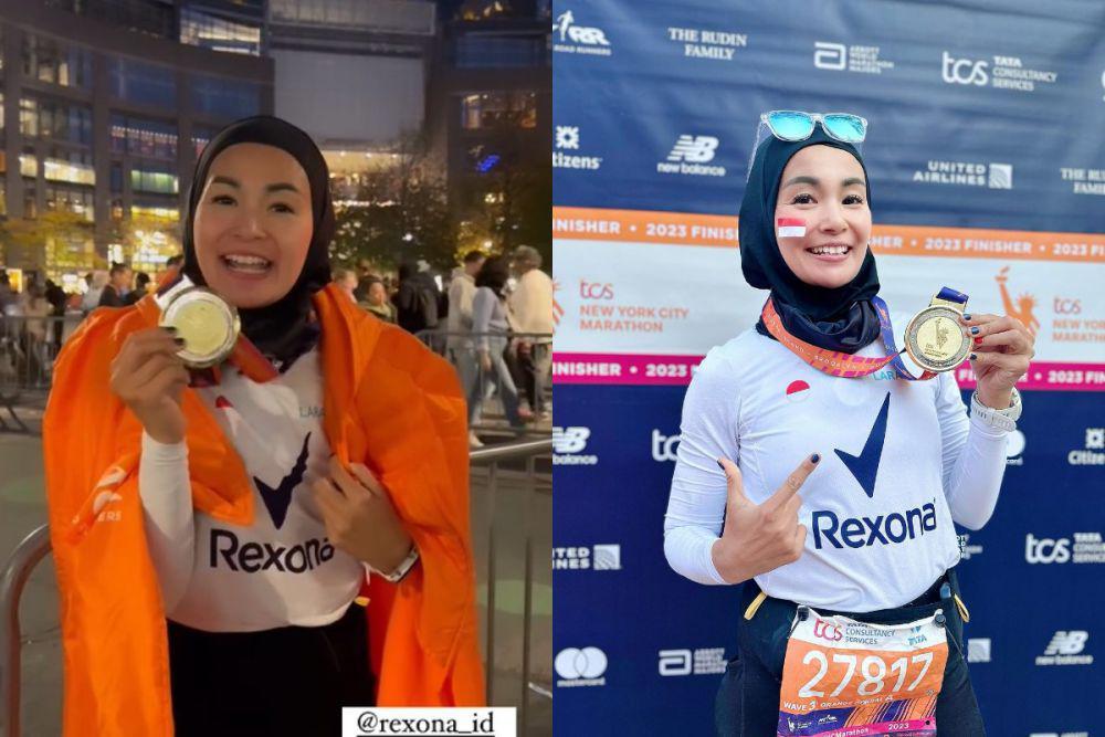 7 Potret Soraya Larasati di New York Marathon, Bikin Raffi Ahmad Shock