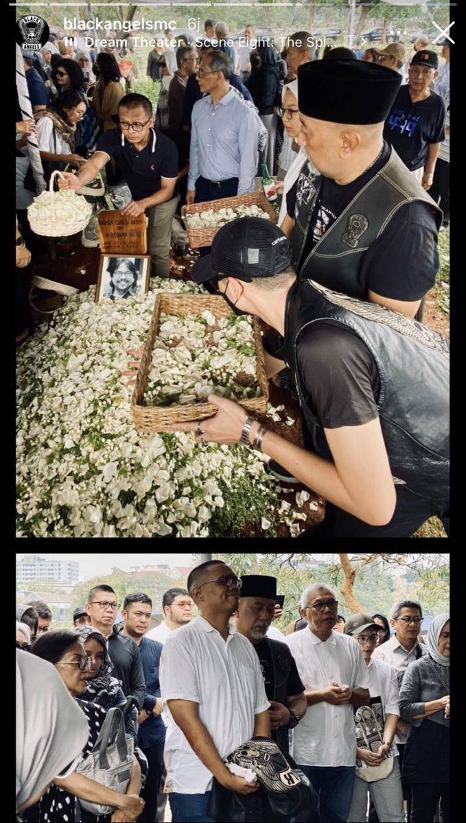 potret Indro Warkop hadiri pemakaman sahabatnya (Instagram.com/blackangelsmc)