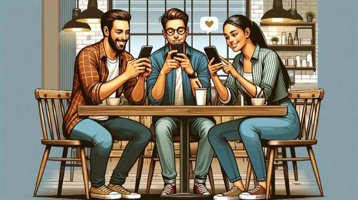 ilustrasi milenial sedang main TikTok (dok. chat.openai.com)