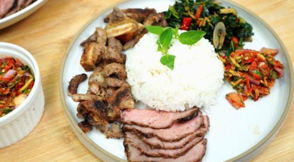 Resep sei sapi sambal luat tumis daun pepaya (YouTube.com/Eddy Siswanto)