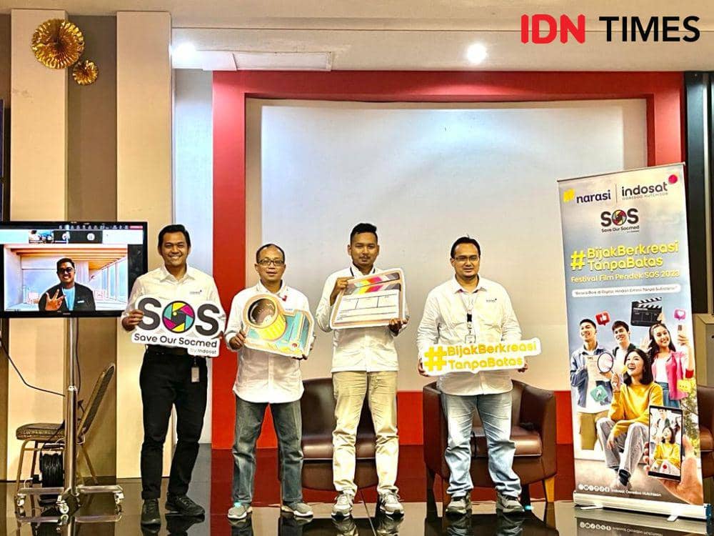Indosat Ooredoo Hutchison (Indosat atau IOH) mengkampanyekan anti hate speech kepada generasi muda melalui ajang Festival Film Pendek Save Our Socmed (SOS) 2023. (IDN Times/Anggun Puspitoningrum)